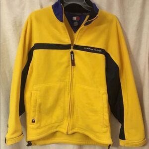 VTG Tommy Hilfiger Men’s Fleece Jacket Yellow Blue